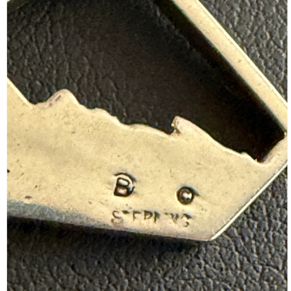 Sterling Silver 925 Mountain Range Geometric Pentagon Pendant Box Chain Necklace - Picture 5 of 9